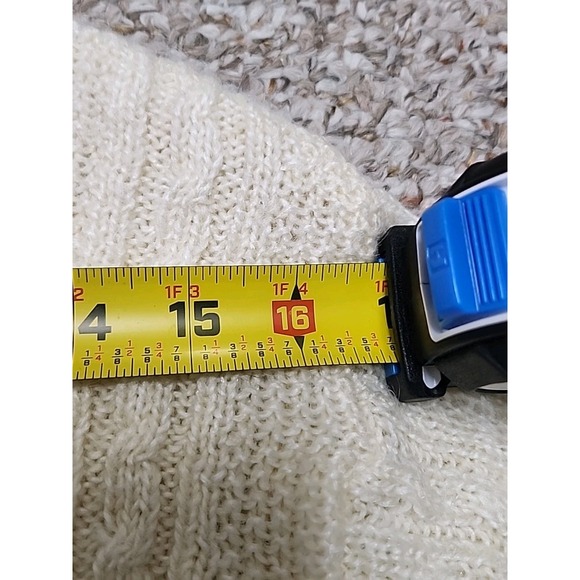 Vtg LL Bean Ivory Mohair Blend Cable Knit Cardigan Sweater USA Made Small - Picture 10 of 14